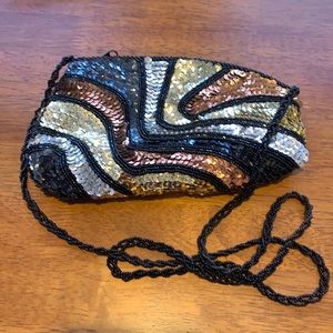Vintage Sequined and beaded evening bag